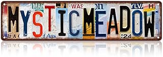 Vintage Mystic Meadow Street Sign Wall Decor Metal Tin Signs Poster