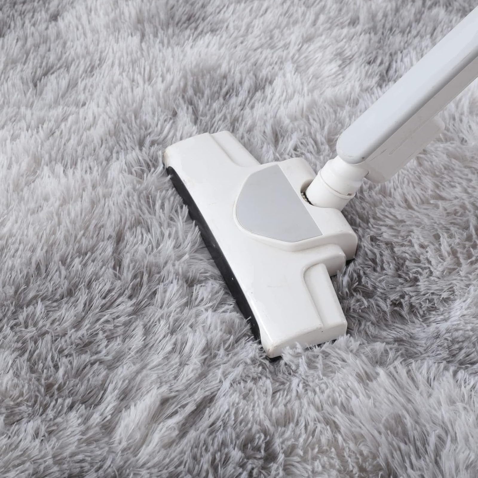 Flauschiger Hochflor Teppich 130 x 300 cm Hochflor Langflor Weich Modern Unifarben Flauschig Teppich Wohnzimmer für Wohnzimmer Schlafzimmer Flur, Hellgrau