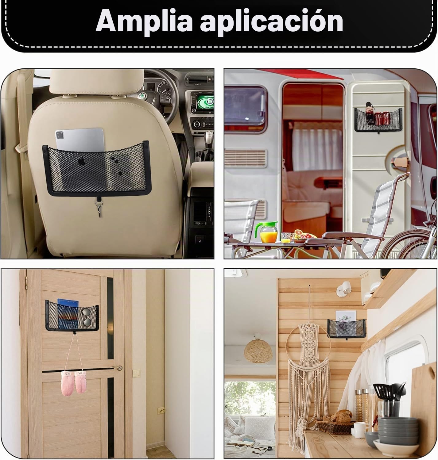 EINESIN Red Almacenamiento Caravana de Abs/Coche, Organizador para Almacenamiento, Multifuncional Red Maletero de Coche Asiento para Equipaje, Autocaravanas, Barcos, Hogar