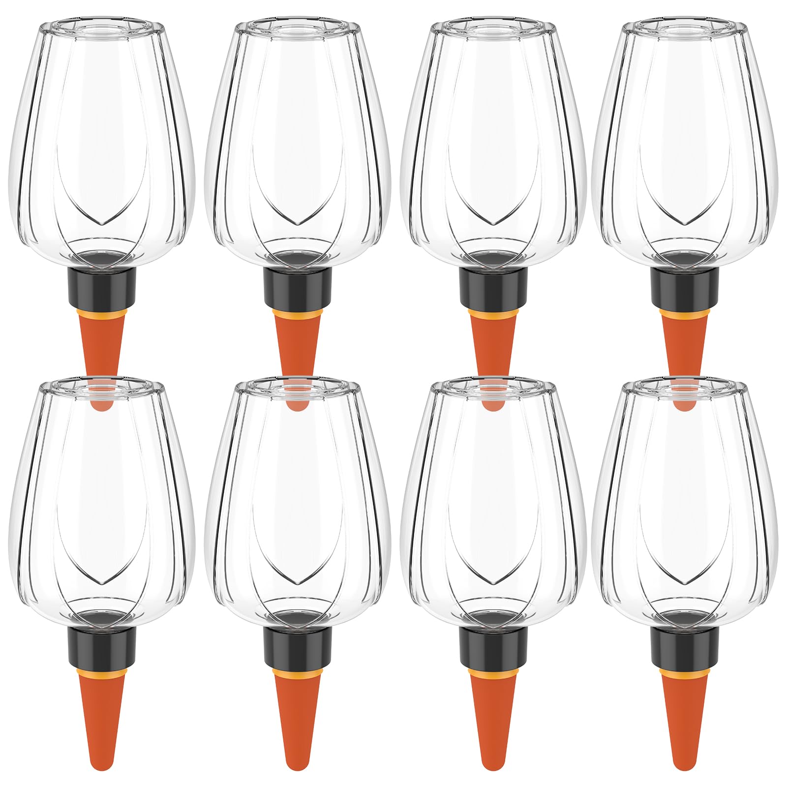 8 Pack 350ml Automatic Plant Watering Globes, Self Watering Spikes with Ceramic Drip Tips, Rose Shape Plant Waterer for Indoor Outdoor Potted Plants, Vacation Drip Irrigation System for Houseplants