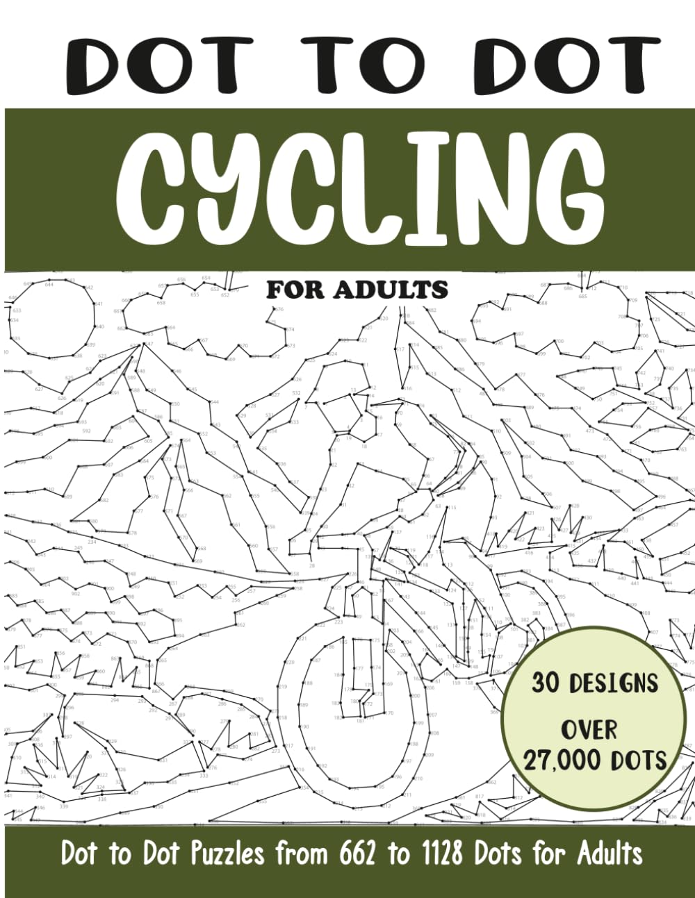 Dot to Dot Cycling for Adults: Cycling Connect the Dots Book for Adults (Over 27000 dots) (Dot to Dot Books for Adults)