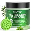 Teebaum-Kopfhautpeeling Haarpeeling mit Minze reinigende und nährende Kopfhaut Ölregulierendes Teebaumshampoo Vorbeugung von Haarausfall Kopfhautpeeling mit Kopfhautmassagegerät 300g/1058oz