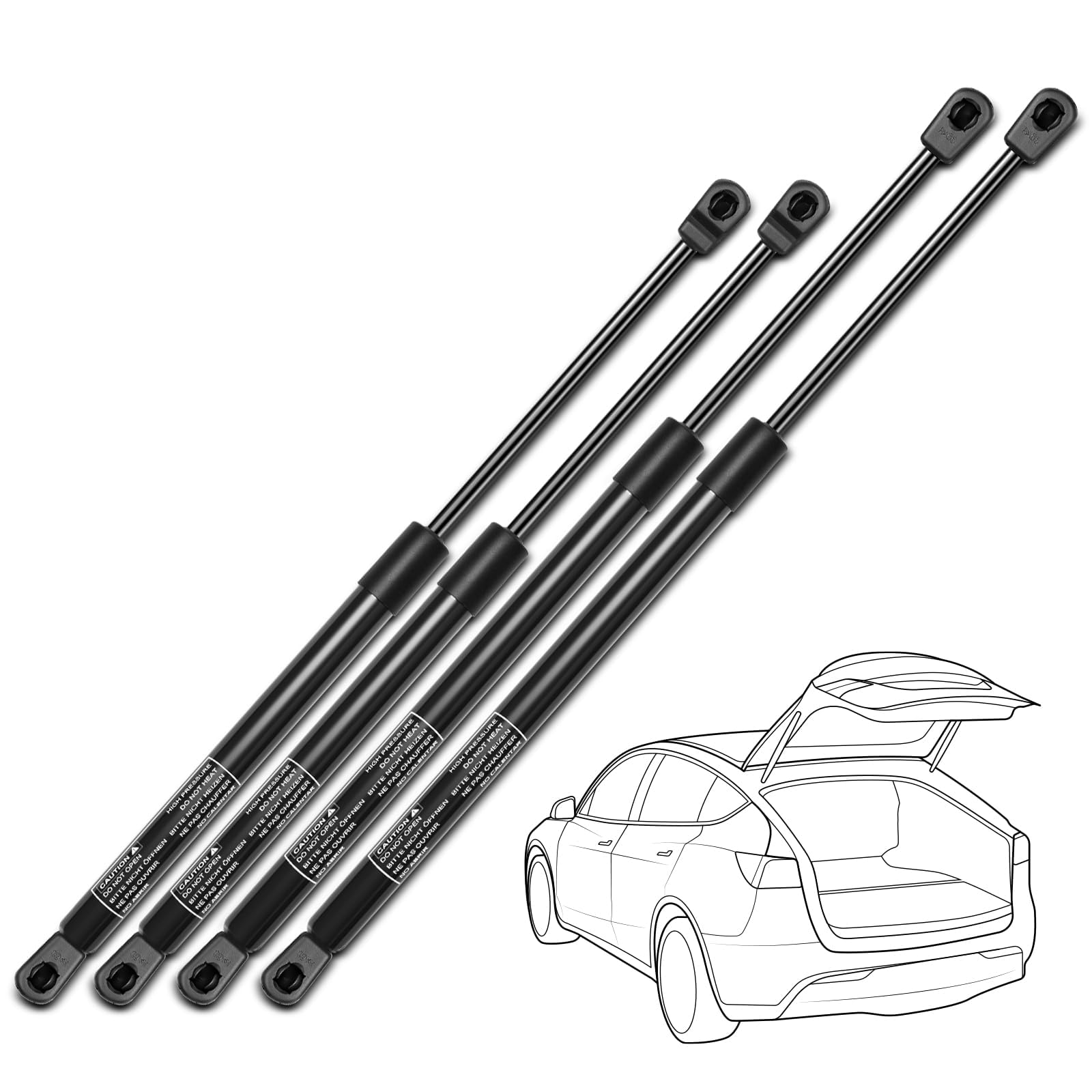 Tryagat 4 Pcs Front Bonnet and Rear Tailgate Gas Struts for Acura 2001-2006 MDX, Replace# 74145S3VA01
