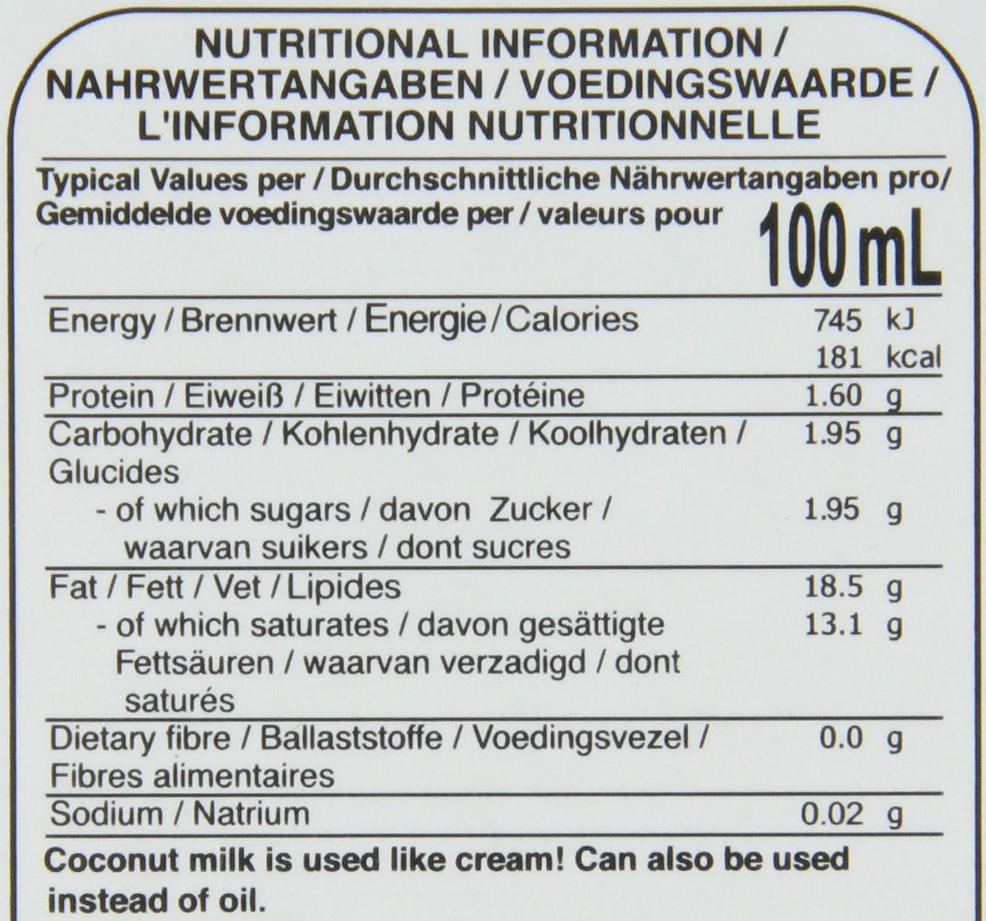 Aroy-D Leche de coco 1 litro Coconut Milk 100% Original (5 Botella)