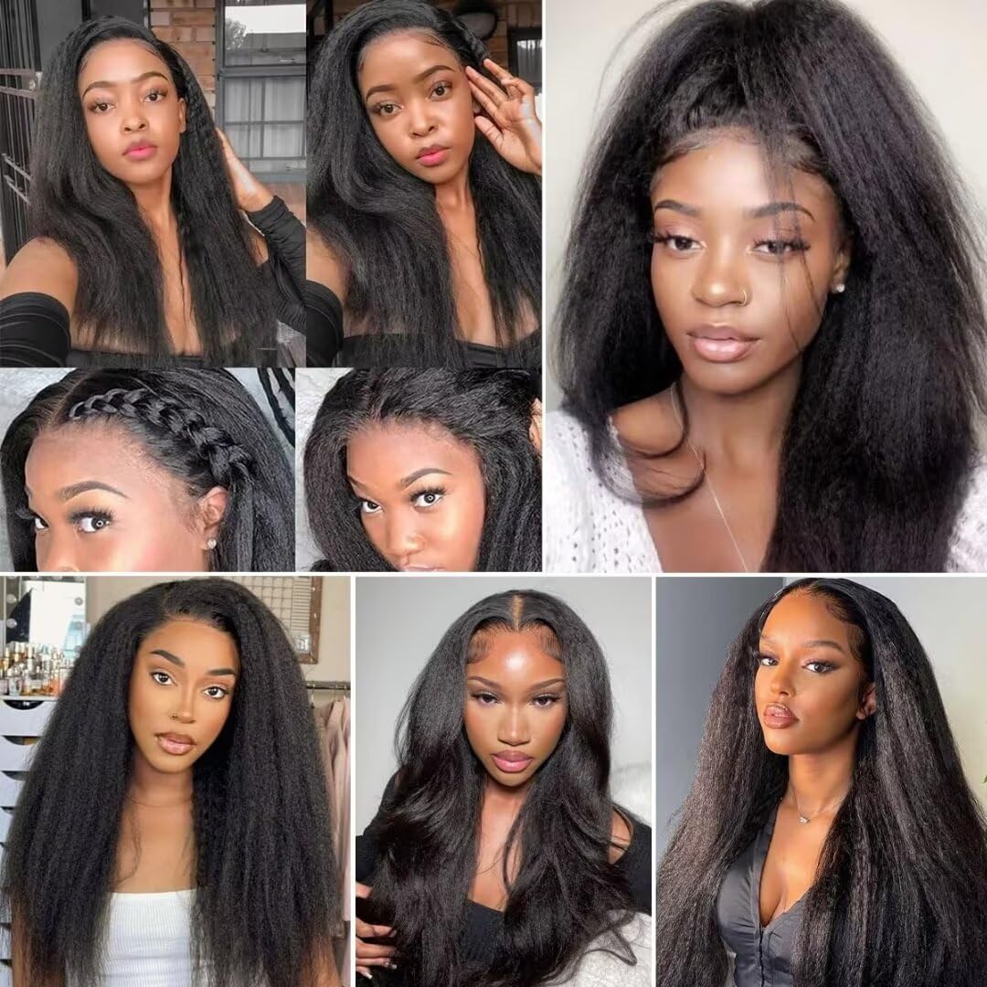 Kinky Yaki Straight Bundles Human Hair 10 12 14 Pouce 3 Bundles Tissage Cheveux Naturels Yaki Human Hair Bundles For Women 10A Grade Tissage Cheveux Naturels Brésilien Kinky Straight