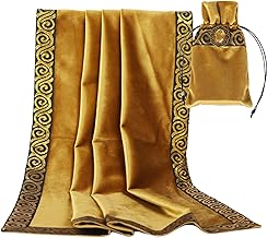 Domary Toalha de mesa de tarô de veludo Toalha de mesa de adivinhação de tarô de veludo com bolsa de cartas de tarô Acessórios para jogos de tabuleiro