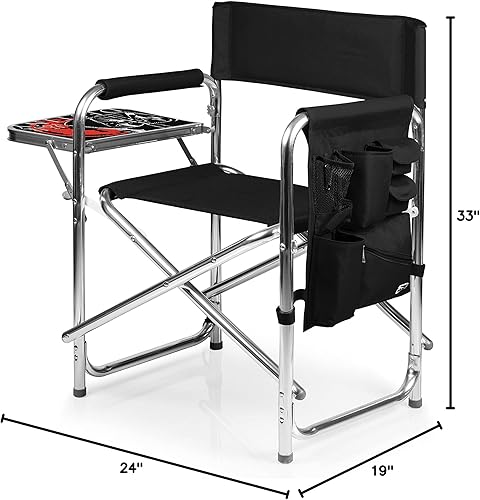 Miniatura 3 de PICNIC TIME Star Wars Darth Vader Silla deportiva con mesa auxiliar, silla de playa, silla de campamento para adultos, (negro) 36.6 x 18.5 x 32.9