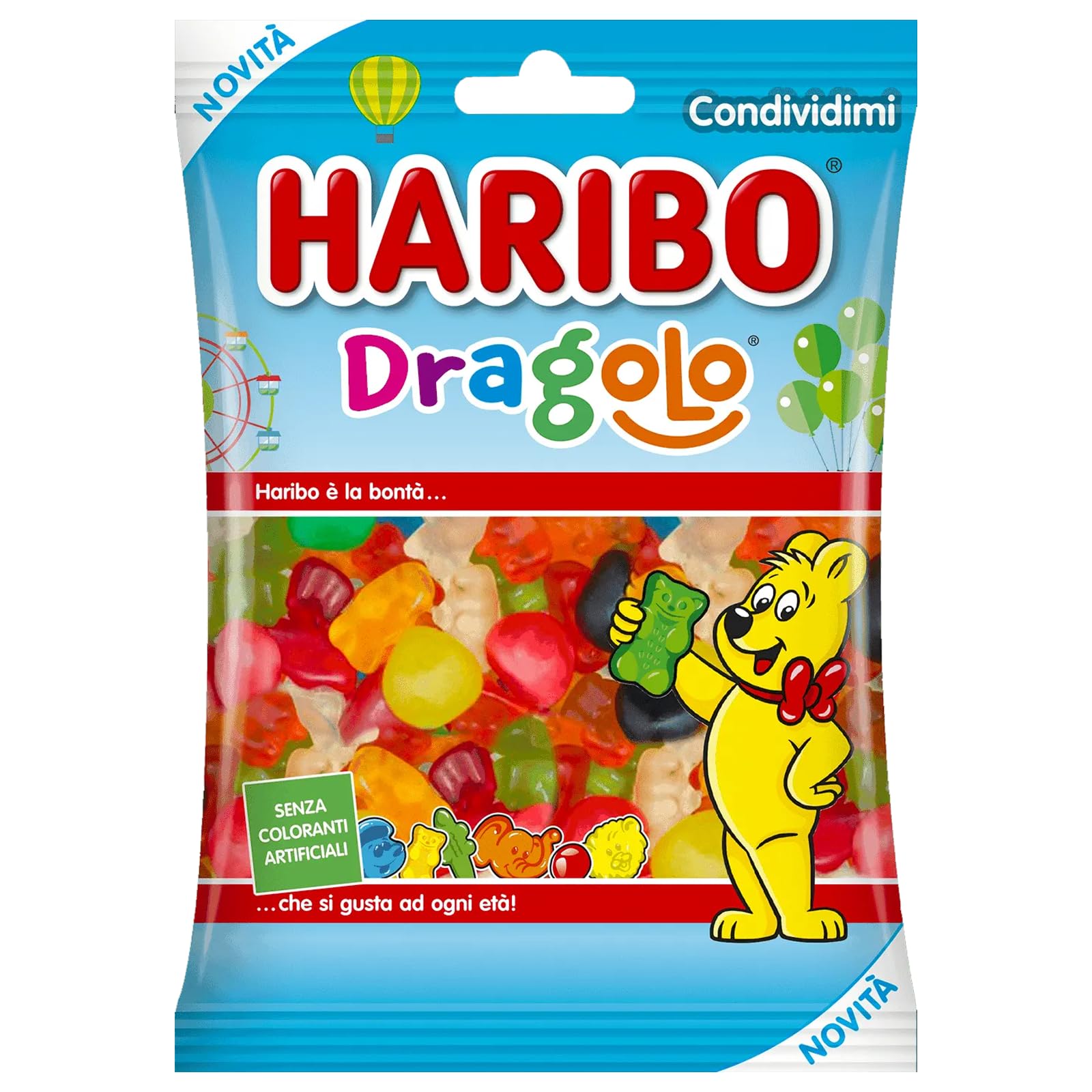 Caramella Gommosa Haribo Dragolo 30 Bustine da 90 g Gusti Assortiti Alla Frutta