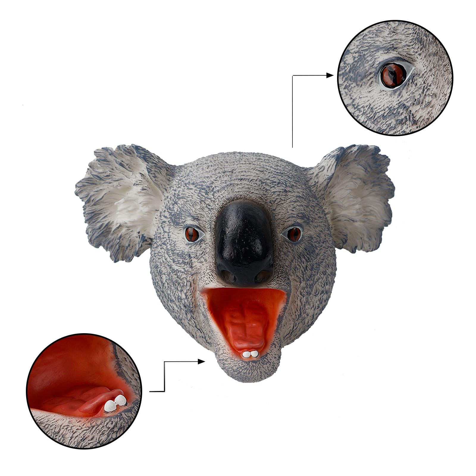 Andux Animal Hand Puppet Realistic Soft Rubber Interactive Role Play Hand Puppet Toys DWSO-01 (Koala) - Image 3