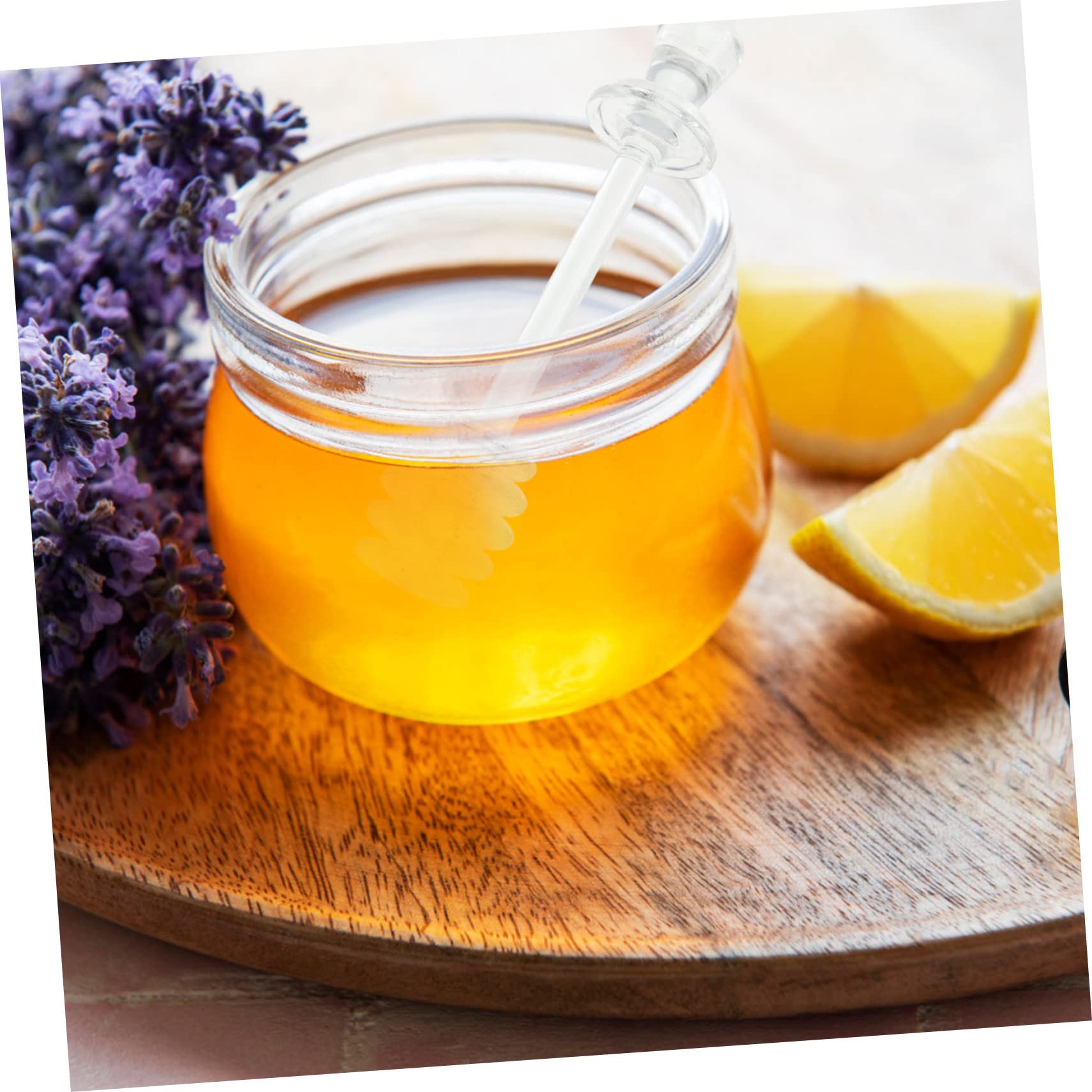 KICHOUSE 3pcs Honey Stick Honey Stirring Rods Honey Spoon Beverage Stir Sticks Honey Dipper Stick Honey Wand Honey Dispense Stirrers Honey Stir Sticks Honey Syrup Dispenser Mini Jam Acrylic