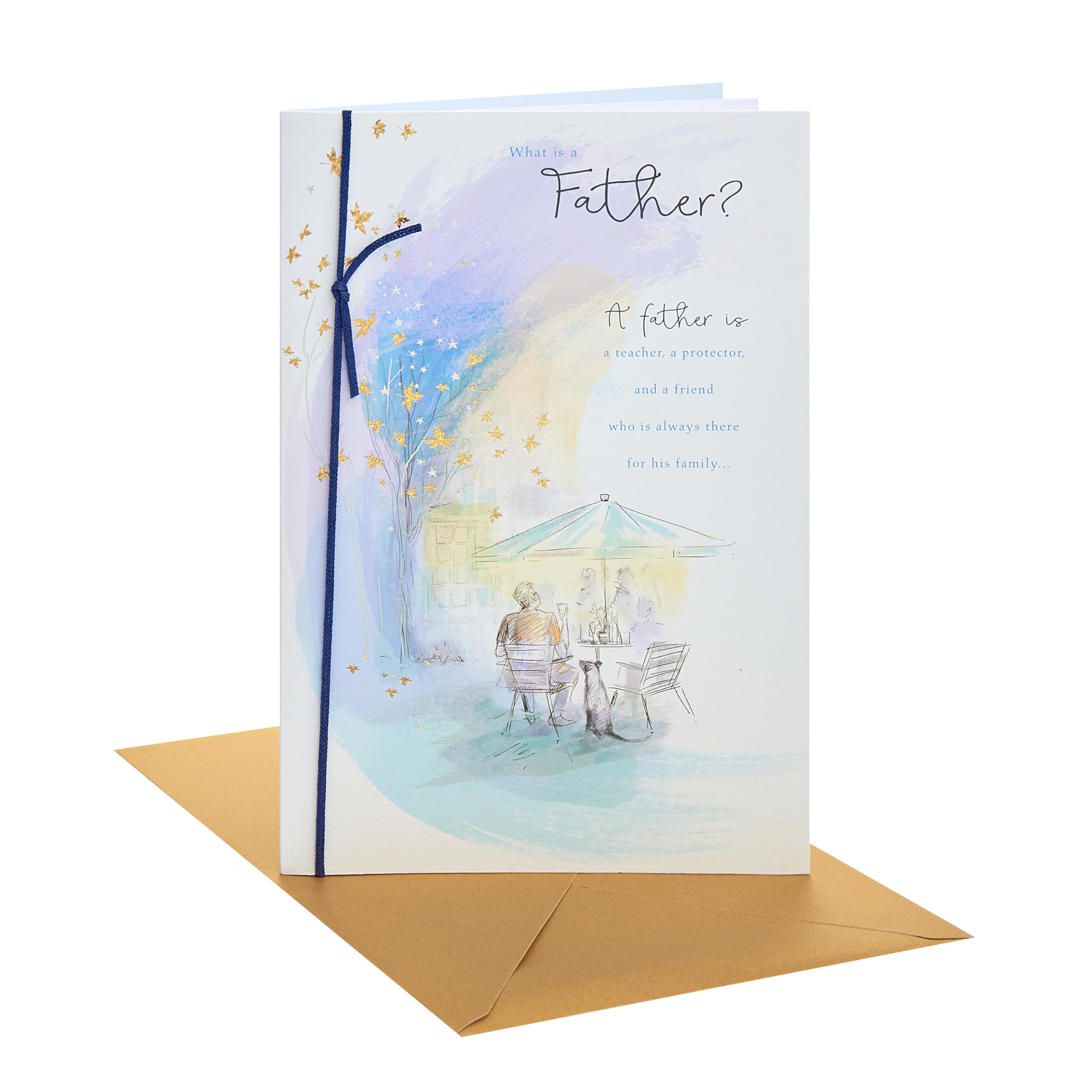 UK Greetings | Father's Day Card for Father | Card for Dad, Grandad, Husband | Him, Boys, Men | Cafe Scene | With Envelope | 16.5 x 25.4 cm