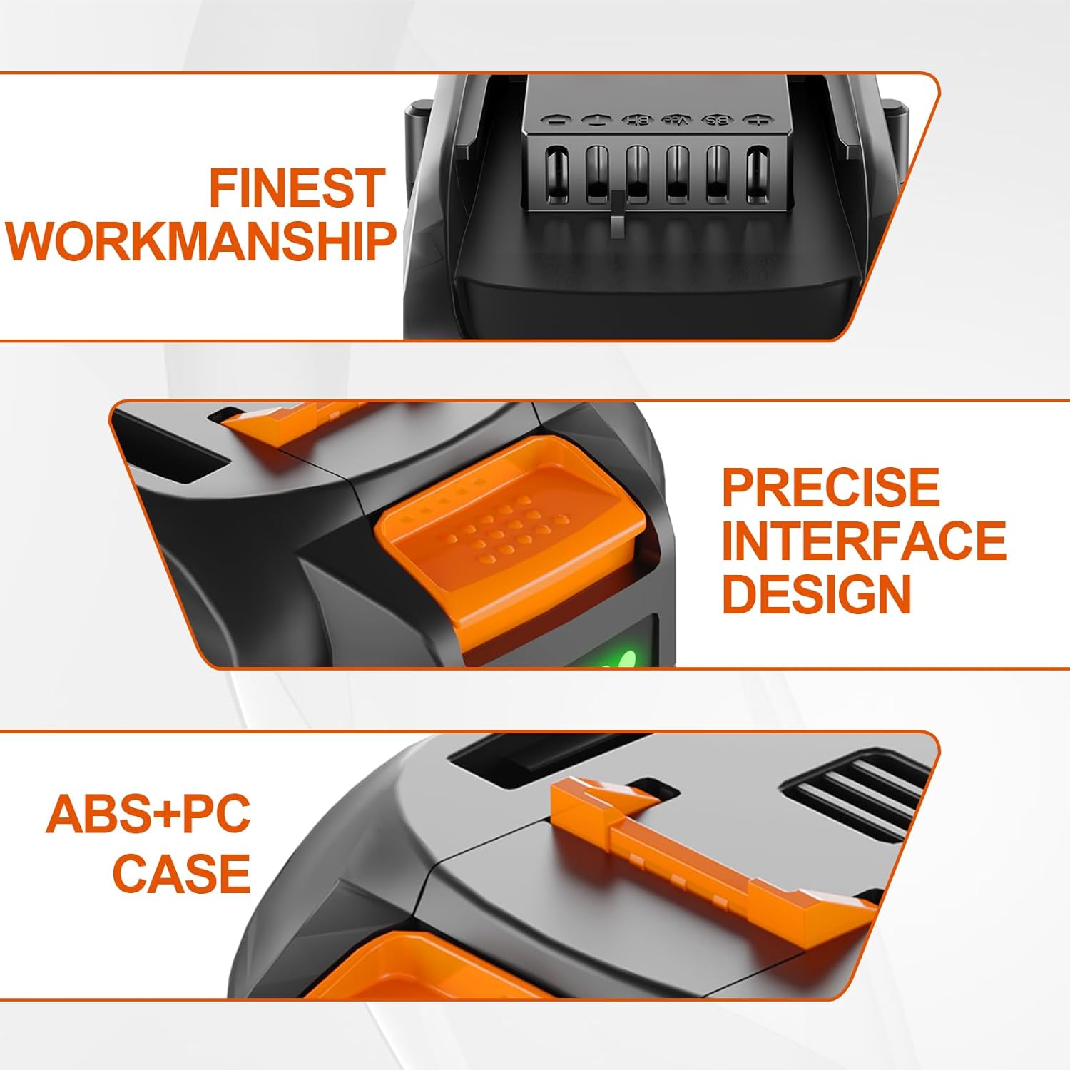 【Upgrade】 6.0Ah 20V Replace Battery for Worx 20V Battery Compatible with Worx 20 Volt Lithium WA3520 WA3525 WG151s WG155s WG251s WG255s WG540s WG545s WG890 WG891 Cordless Power Tools Battery