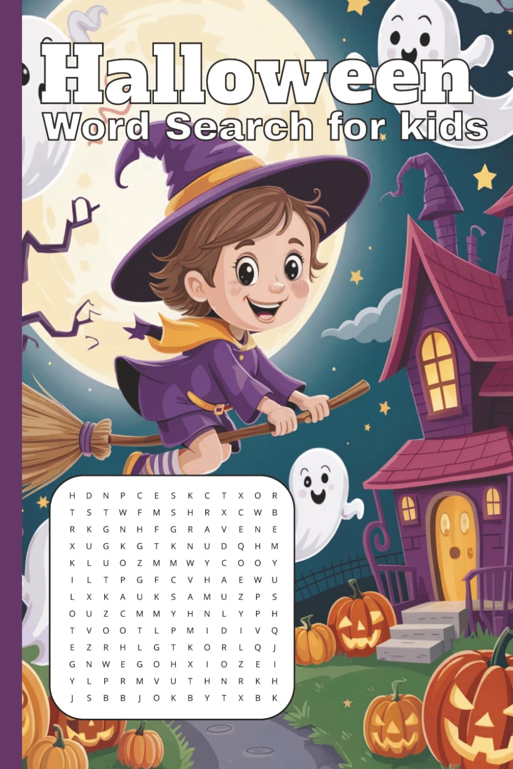 Halloween Word Search for Kids: Fun Spooky Puzzles and Easy Halloween Word Search for Ages 6-10