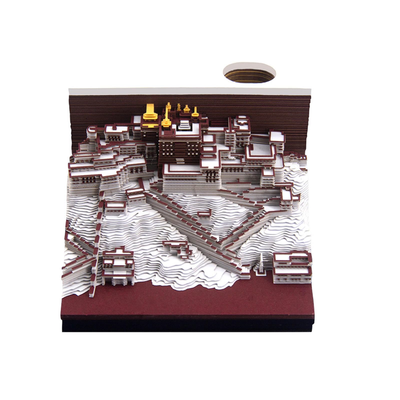 Notatnik 3D, artystyczny notatnik 3D, Pałac Potala, artystyczny notatnik, wielofunkcyjne karteczki samoprzylepne 3D ze światłem i uchwytem na długopis, notatnik 3D do biura, domu