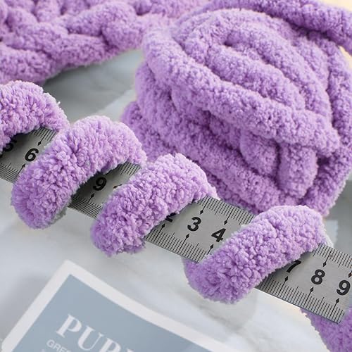 Vista 55 de HOMBYS Paquete de 8 hilos gruesos surtidos para tejer a ganchillo, hilo súper voluminoso, grande, suave y esponjoso, hilo de felpilla grueso para 4