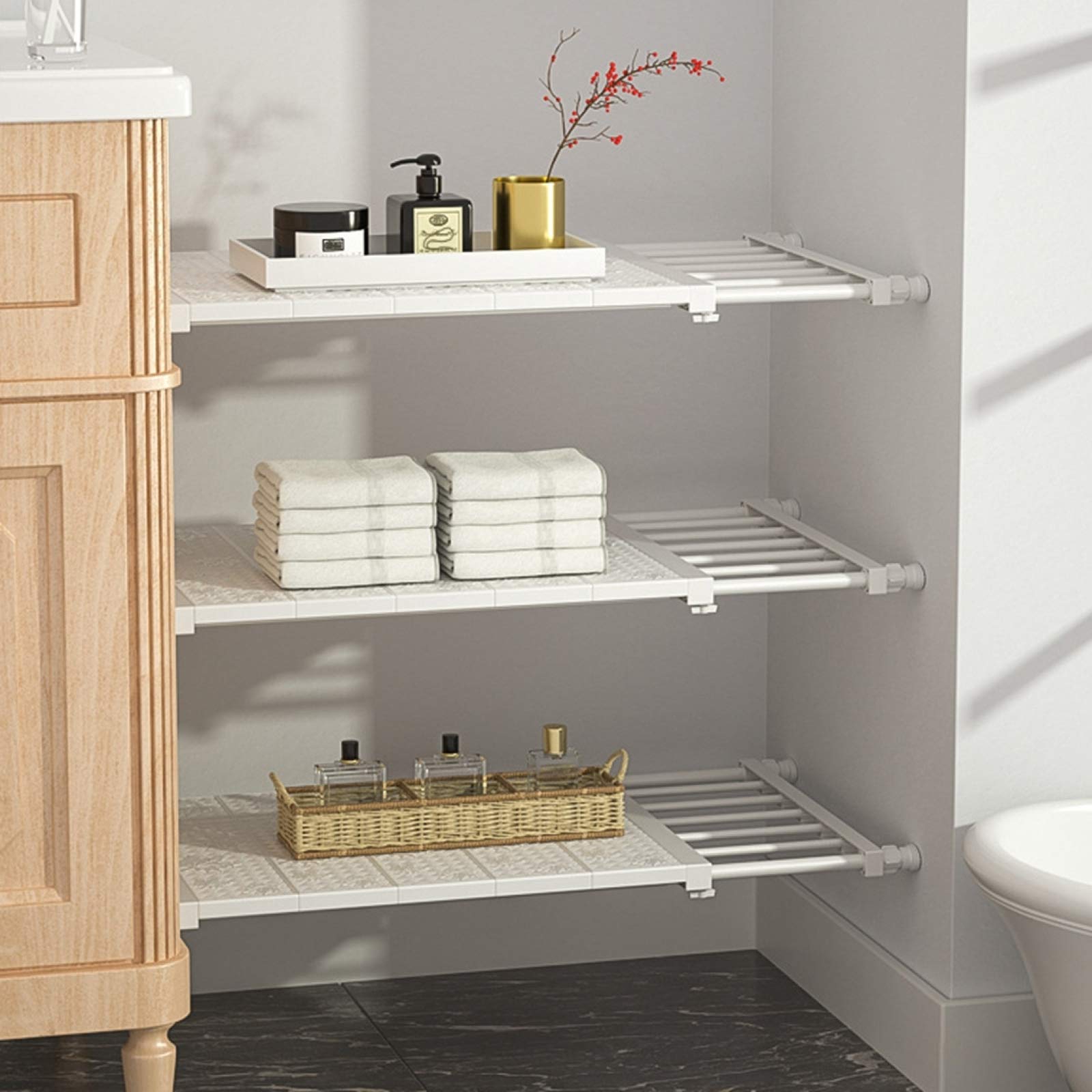 Étagère de placard pour chambre et armoire à chaussures blanche