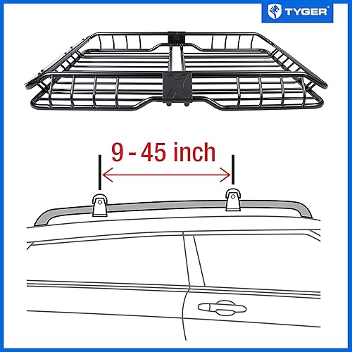 Miniatura 7 de Carga de techo Tyger Deluxe, canasta de carga, rejilla portacargas., Negro