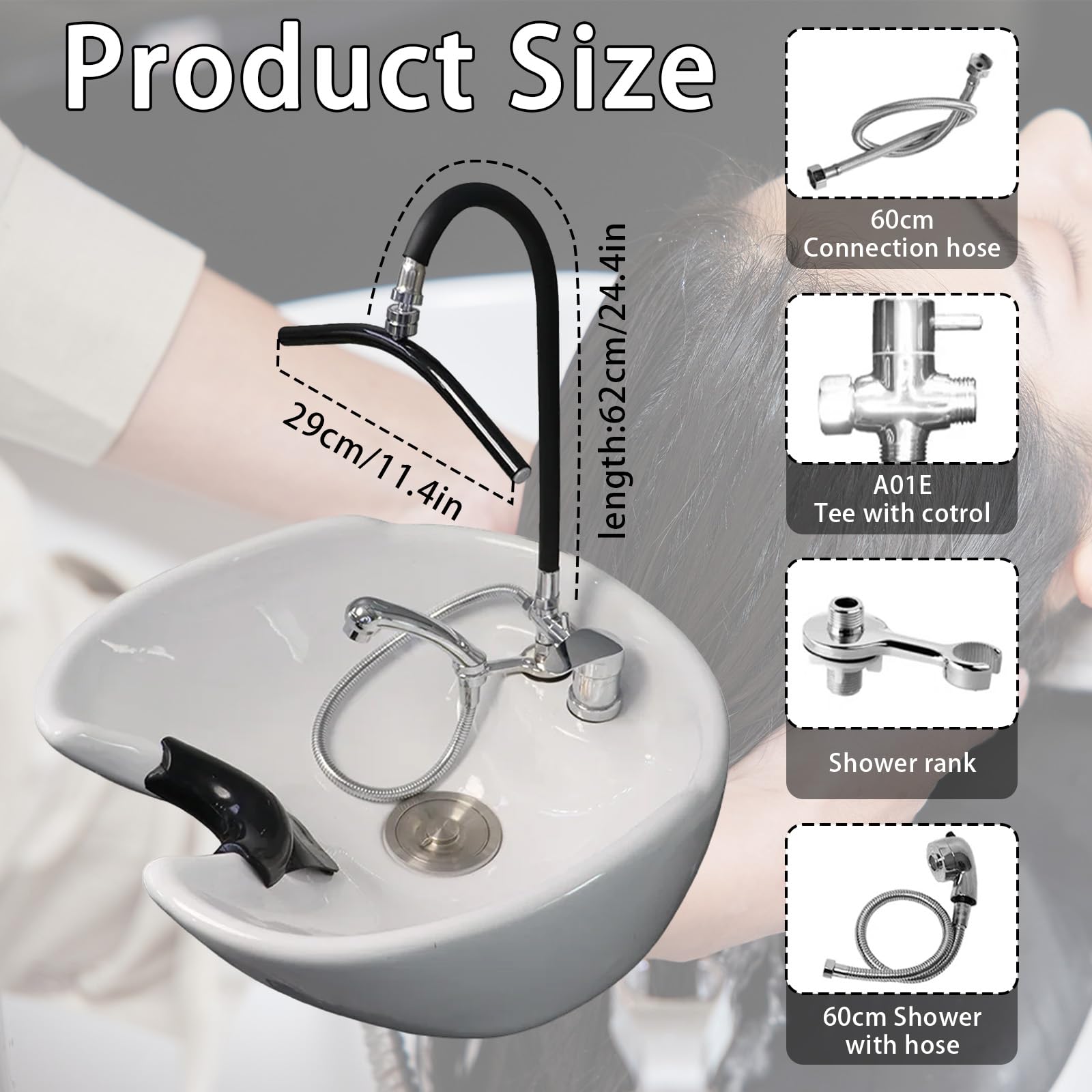 Head SPA Estante De Circulación De Agua, Marco de Equipo de Spa Head Ajustable Cabezal De Ducha para Lavabo De SPA Accesorios para Cama de Champú para Peluquería Equipo Salón Masajes