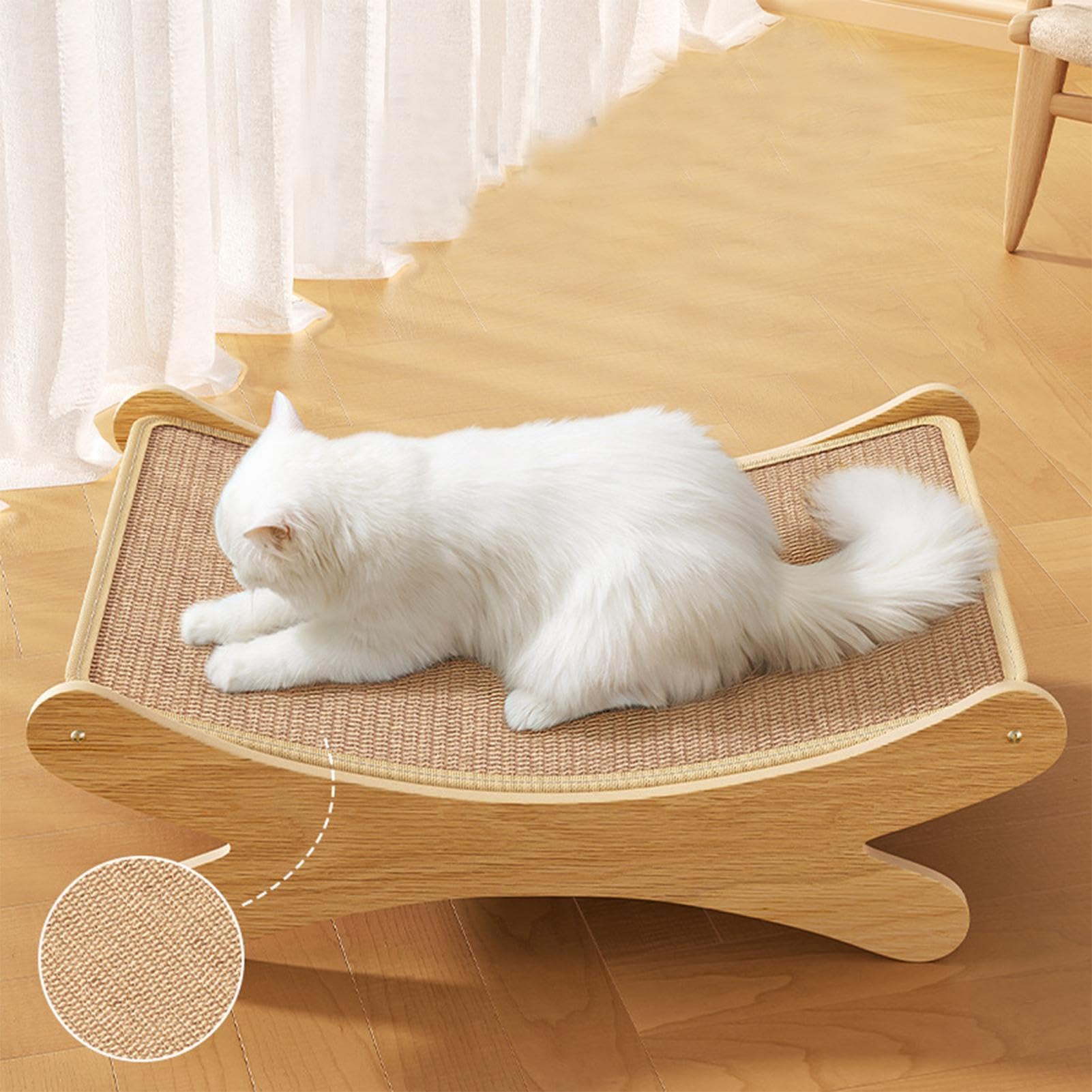 Tiragraffi Per Gatti 60x30 Cm Con Cuccia Integrata - In Sisal E Cartone, Multifunzione - Foto 10