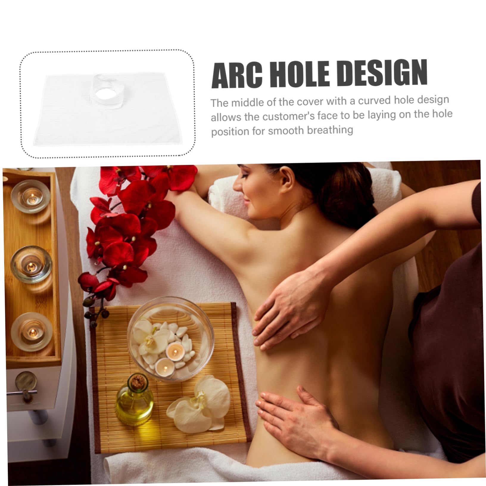 HEALEEP Thick Satin Massage Cloth Spa Bed Sheets Face Hole Cover Massage Cover