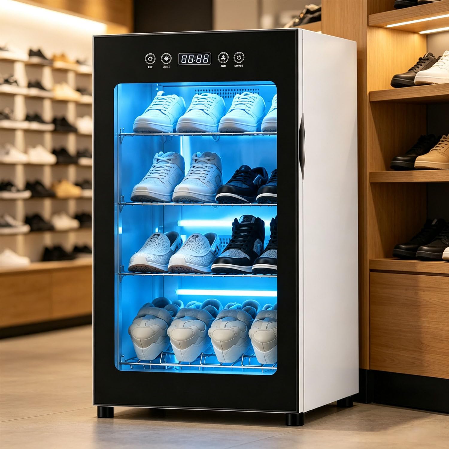 Sèche-Chaussures électrique,Armoire de séchage pour Bottes et Baskets 4-Tier