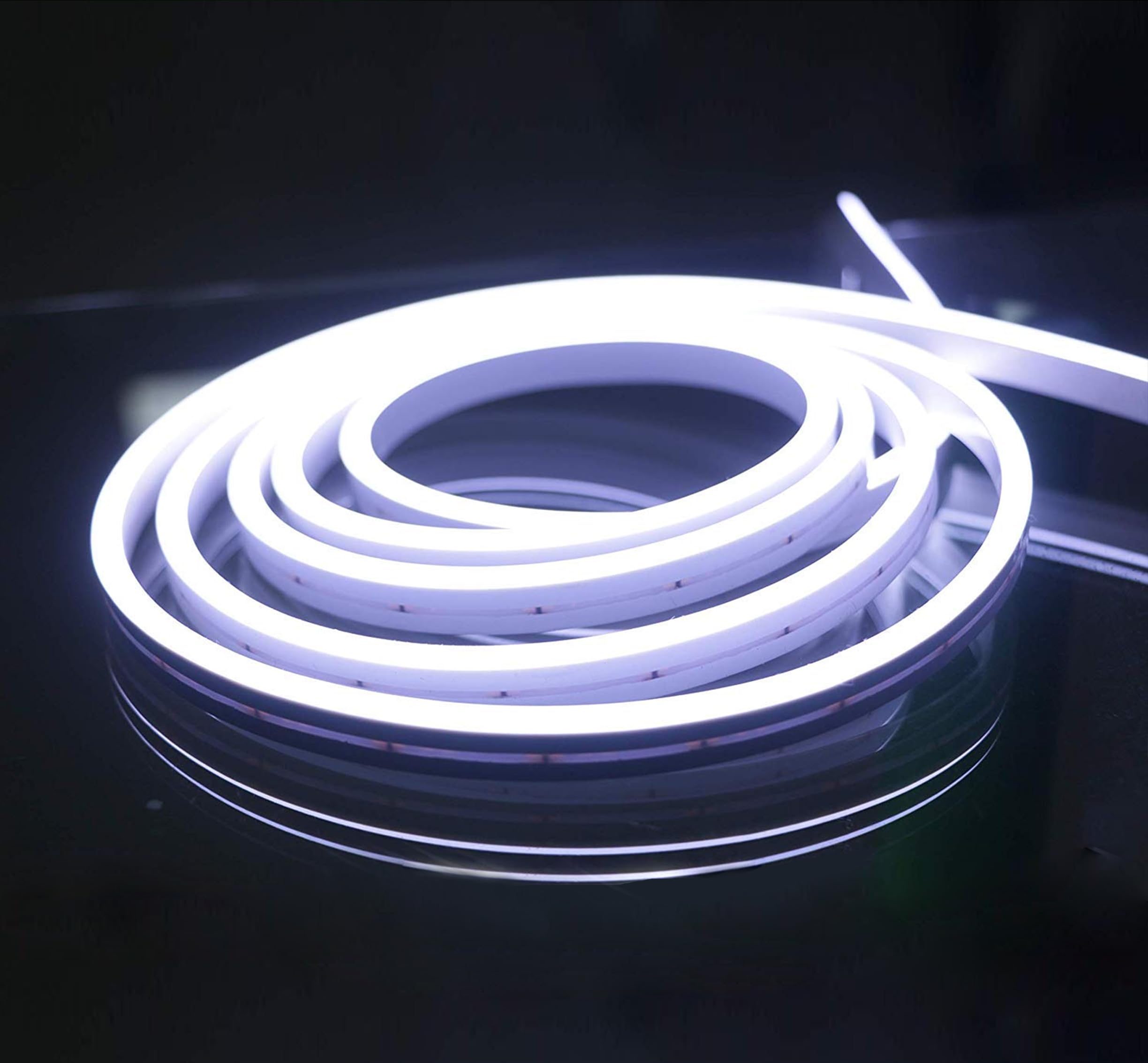 12Vdc Silicone LED Neon Light, décoration de panneau de bricolage intérieur et extérieur étanche, 15 mètres 6500K blanc froid