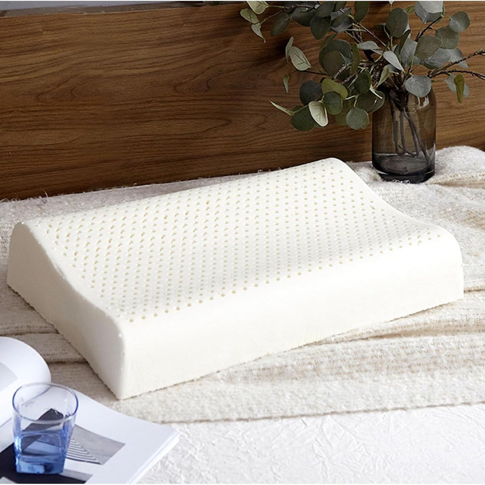 Cuscino in lattice, cuscino regolabile con fodera rimovibile per un supporto personalizzato, ideale per chi dorme sul fianco, sulla schiena e sullo stomaco