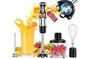 Immersion Blender Makes It Easy To Emulsify, Purée, Chop, and Whisk Your...