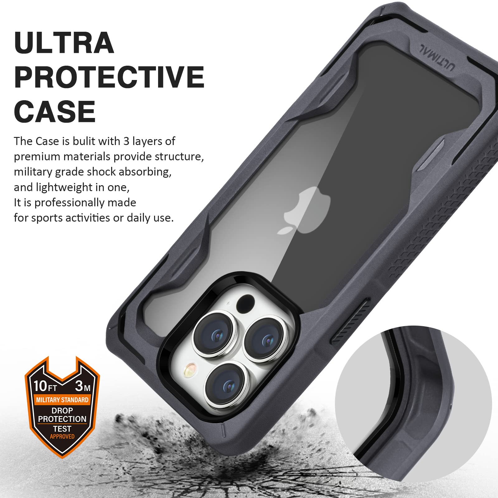 ❤ULTIMAL ケース iPhone 14 Pro 6.1インチ❤ Amazon.com: ULTIMAL Case Compatible with iPhone 14 Pro 6.1
