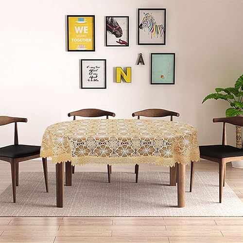 Miniatura 7 de Simhomsen Mantel de encaje bordado beige 54 × 72 pulgadas ovalado