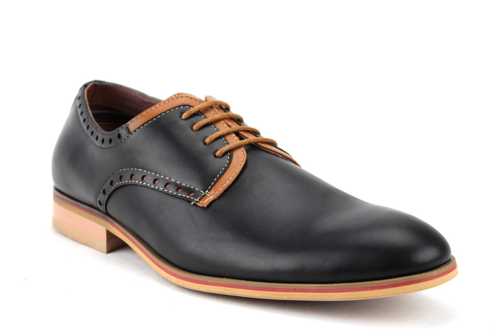 slim fit dress slacks Men's Fallo Dress Lace-up Almond Toe Oxfords - Black Leather main image 1