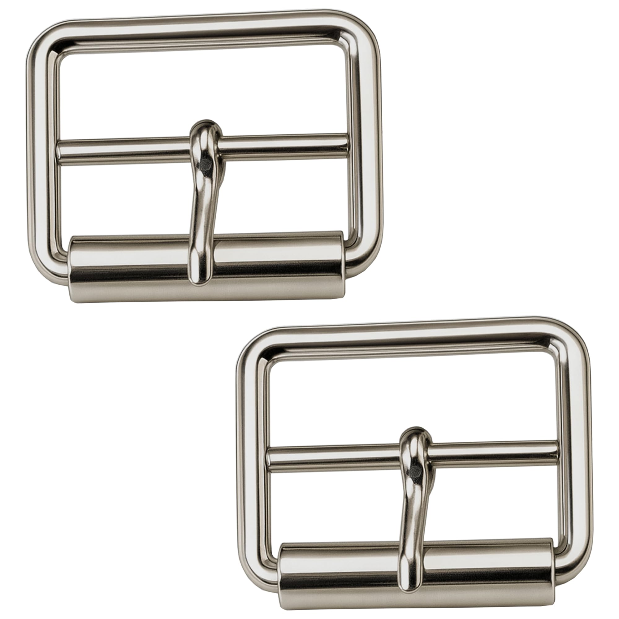 WedDecor Single Prong Metal Roller Buckle Multi-Purpose for Shoes, Belts, Handbags, Luggage Bags, Clothing, Hand DIY Accessories, Webbing, Footwear, and Leather Crafts, Silver, 45mm, 20pcs
