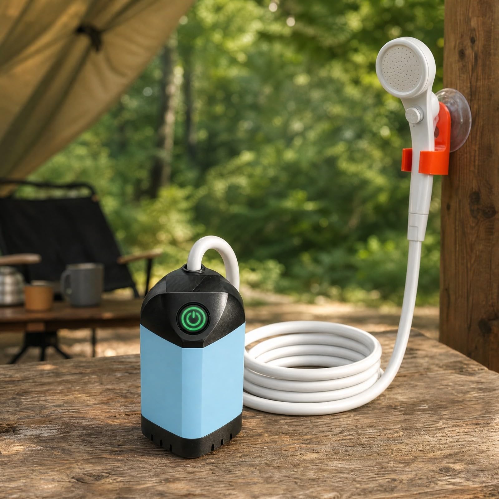 KESOTO Ducha Eléctrica Portátil con Pantalla mperatura Silenciosa Ducha Mano Portátil con Tubo Flexible Flexible Recargable para Campamento, Estilo A