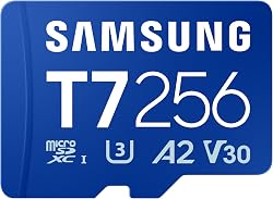 Samsung T7 microSD Memory Card, 256 GB, MB-MB256T/WW