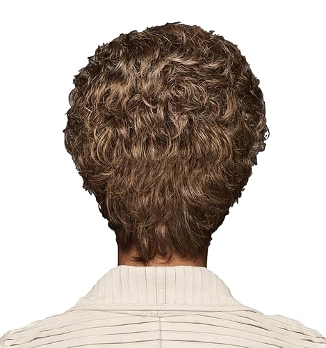 Miniatura 4 de Gabor Instinct - Peluca de pelo corto ondulado de lujo con encaje frontal extendido por Hairuwear, gorra pequeña de tamaño medio, G12+ Pecan Mist