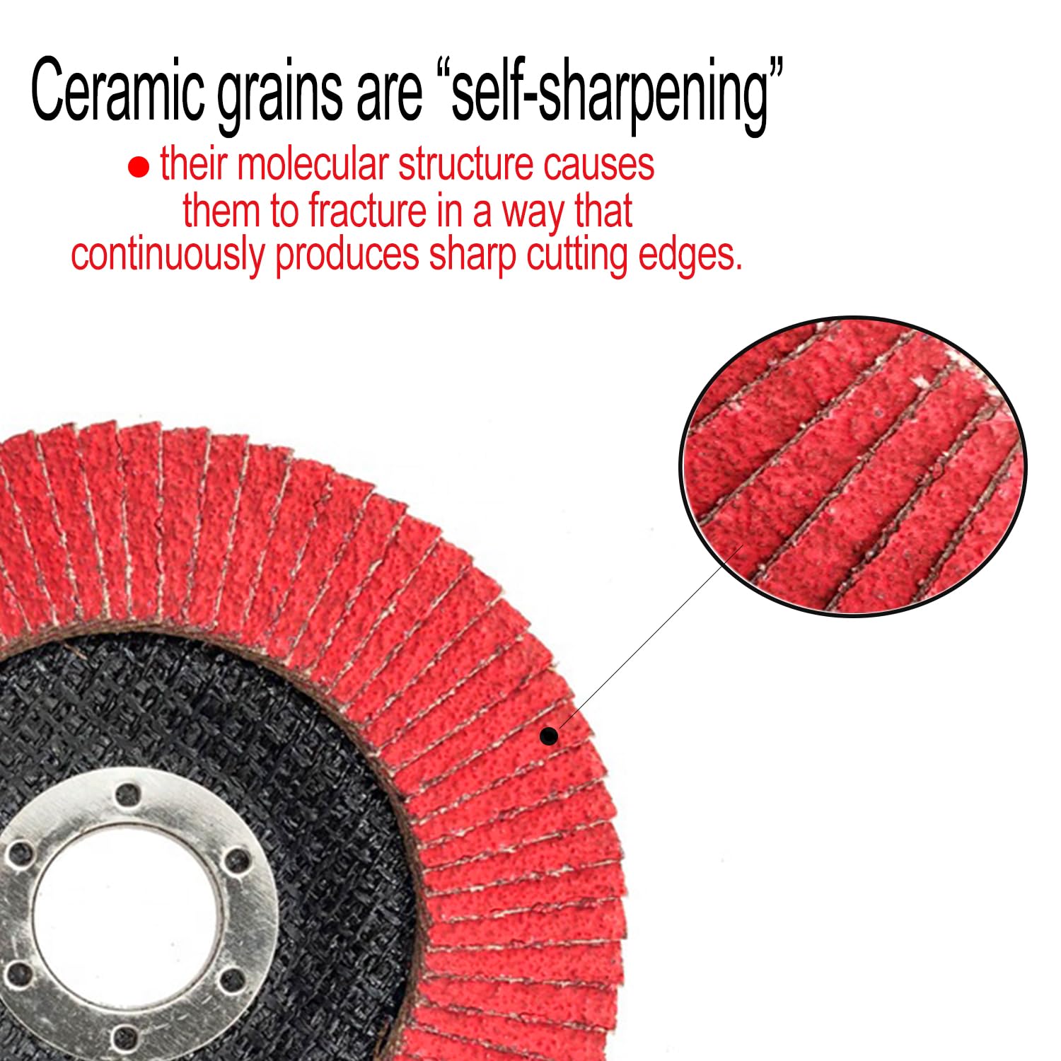 Ceramic Flap Discs - 10 Pack for Angle Grinders -4