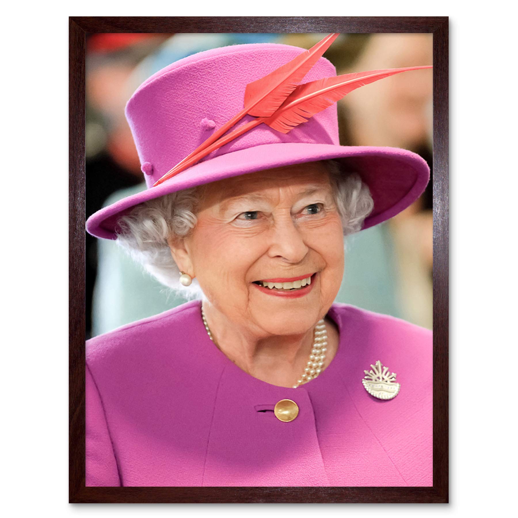 Rouse Portrait Queen Elizabeth II England Photo Art Print Framed Poster Wall Decor 12x16 inch