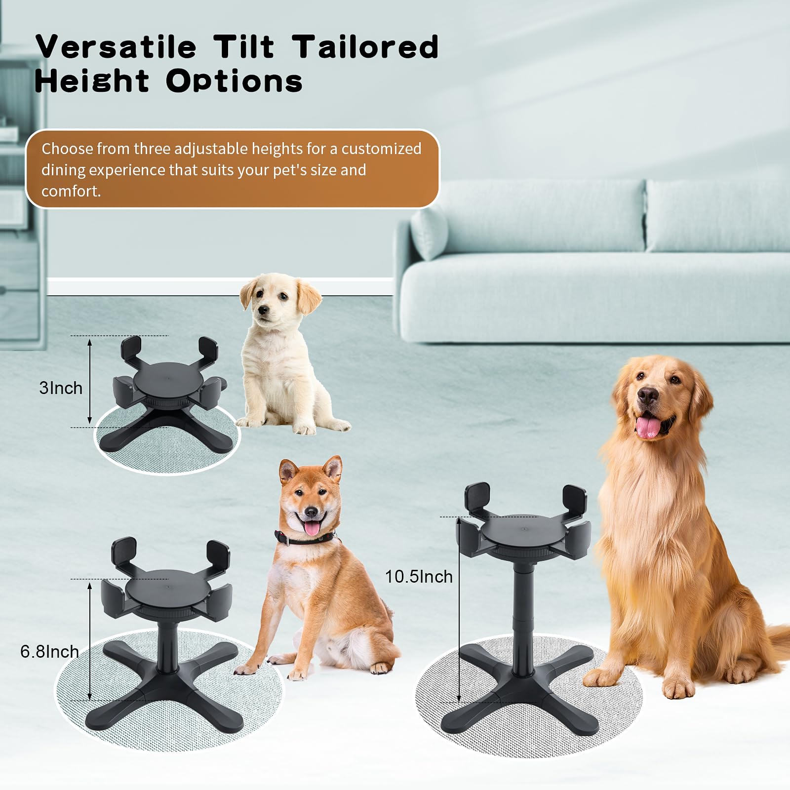 ALILEWAY - Paquete de 2 soportes elevados para cuencos para perros, ancho ajustable en altura, soportes elevados para cuencos para perros, cuencos de alimentación para mooost, almohadillas