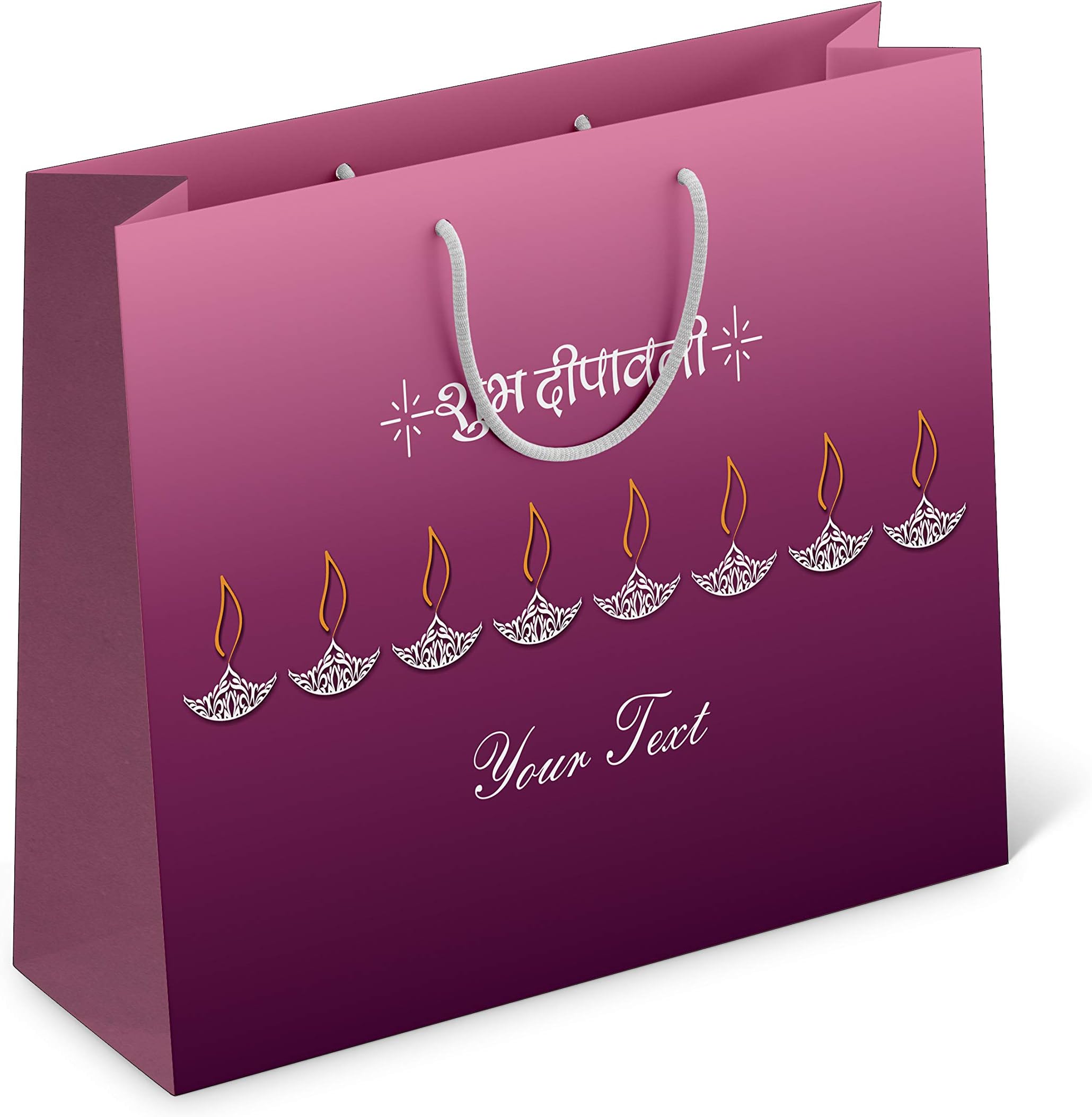 Brown Cloud Personalized Paper Bag with Customized Message/Quote/Name for Diwali/DIPAWALI Party Return Gift Size 13 x 9 x 3 inch (002) (5)