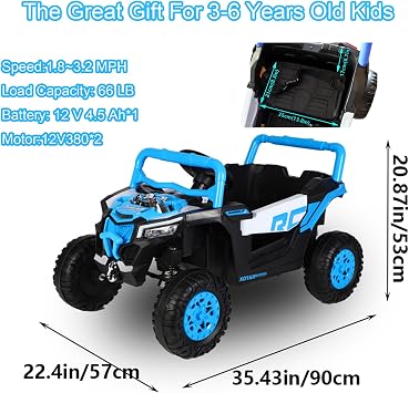 12V Kids Ride On Car with Remote Control and Swing Function