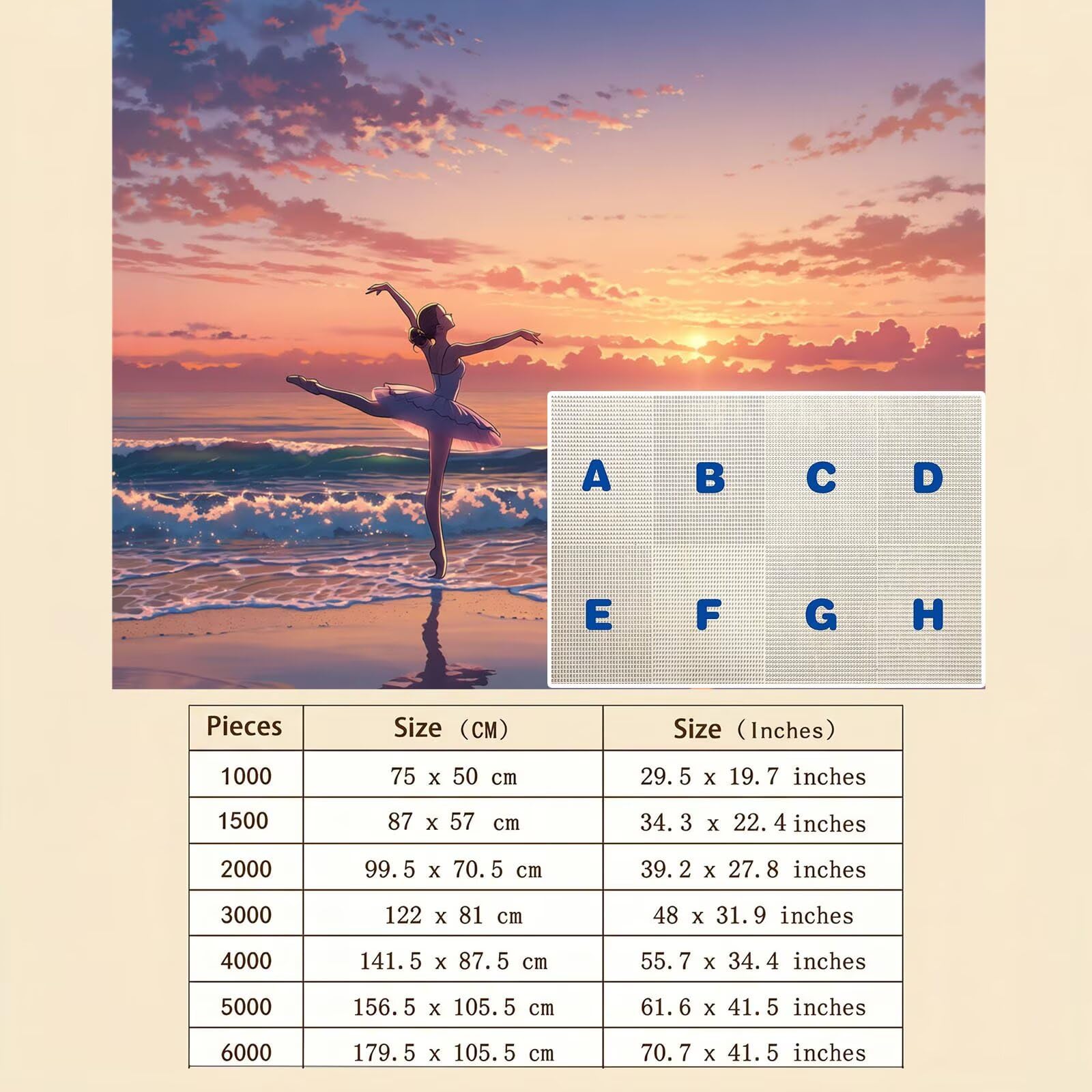 playa bailarines Puzzle de 1500 Piezas, Juego de Mesa Familiar de Madera - Rompecabezas Adultos para Toda La Familia,Rompecabezas Educativo DIY y Antiestrés - Con mapa de referencia, 87 x 57 cm f0-272
