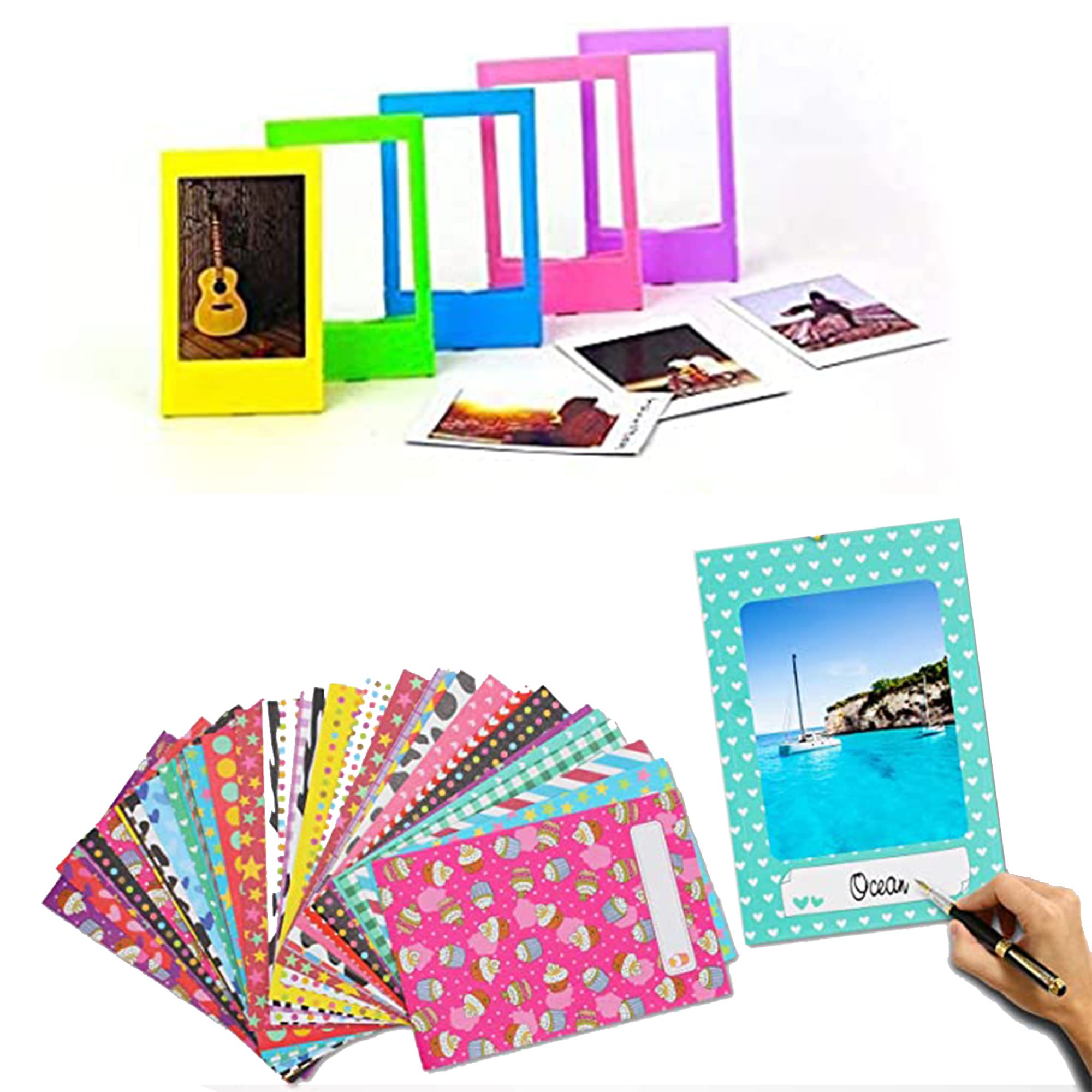 HIYQIN confezione da 10 cornici magnetiche per film Instax Mini, 2x3 cornici, cornice magnetica per frigorifero per Fujifilm Instax Mini LiPlay 12 11 9 8 99 70 50 40 SE EVO - Bianco
