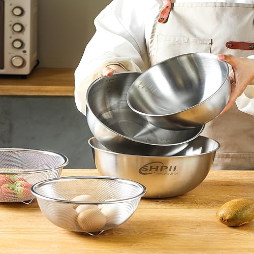 Miniatura 2 de Juego de cestas de drenaje de acero inoxidable grueso para cocina, multifuncional, a prueba de óxido, canasta duradera para drenaje de aceite y