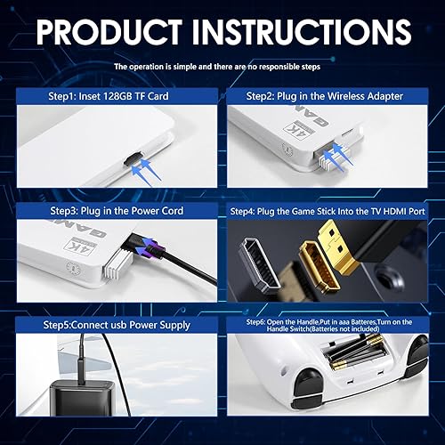 Miniatura 3 de TEFELE 2026New Wireless Retro Game Console 23 Simulators and Over 40,000 Games 2.4G Wireless Controllers(128G)