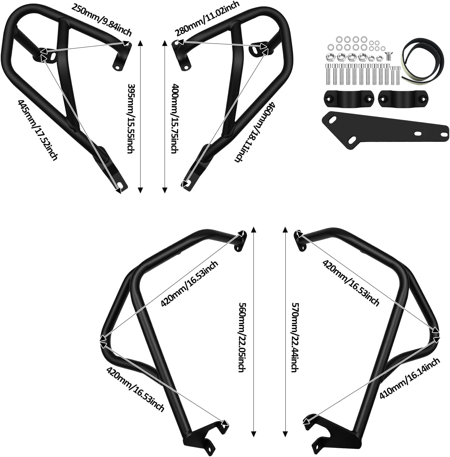 Highway Crash Bars Engine Guard Compatible with Kawasaki Versys650 KLE650 2022 2023 2024 Motorcycle Protection from Drops Accessories
