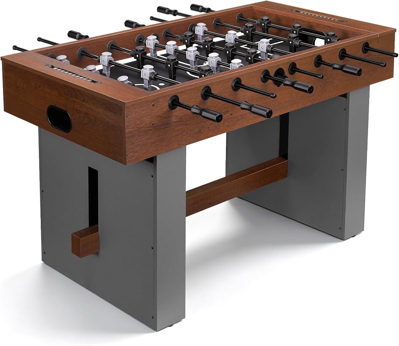 Full Size Foosball Table, 56 Inch Soccer Table for Game Room & Family Fun | Heavy-Duty Frame, Smooth, Glide Rods, Ergonomic Grip Handles, Wood Grain Finish