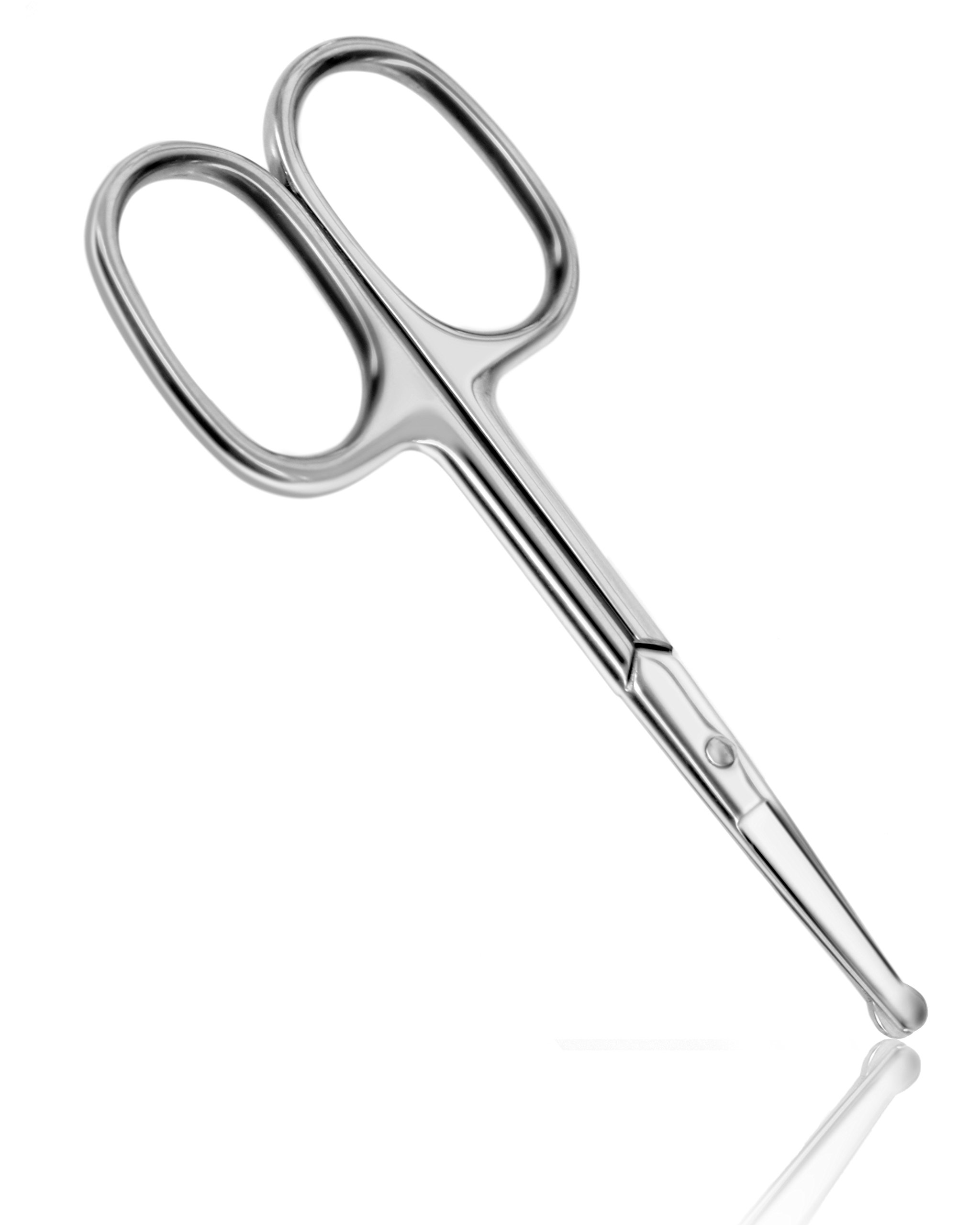 Eyebrow Nose Hair Trimmer Scissors - Round Tip for Ear, Eyebrow, Beard & Mustache Trimming Cutting Beauty Tool (silver)