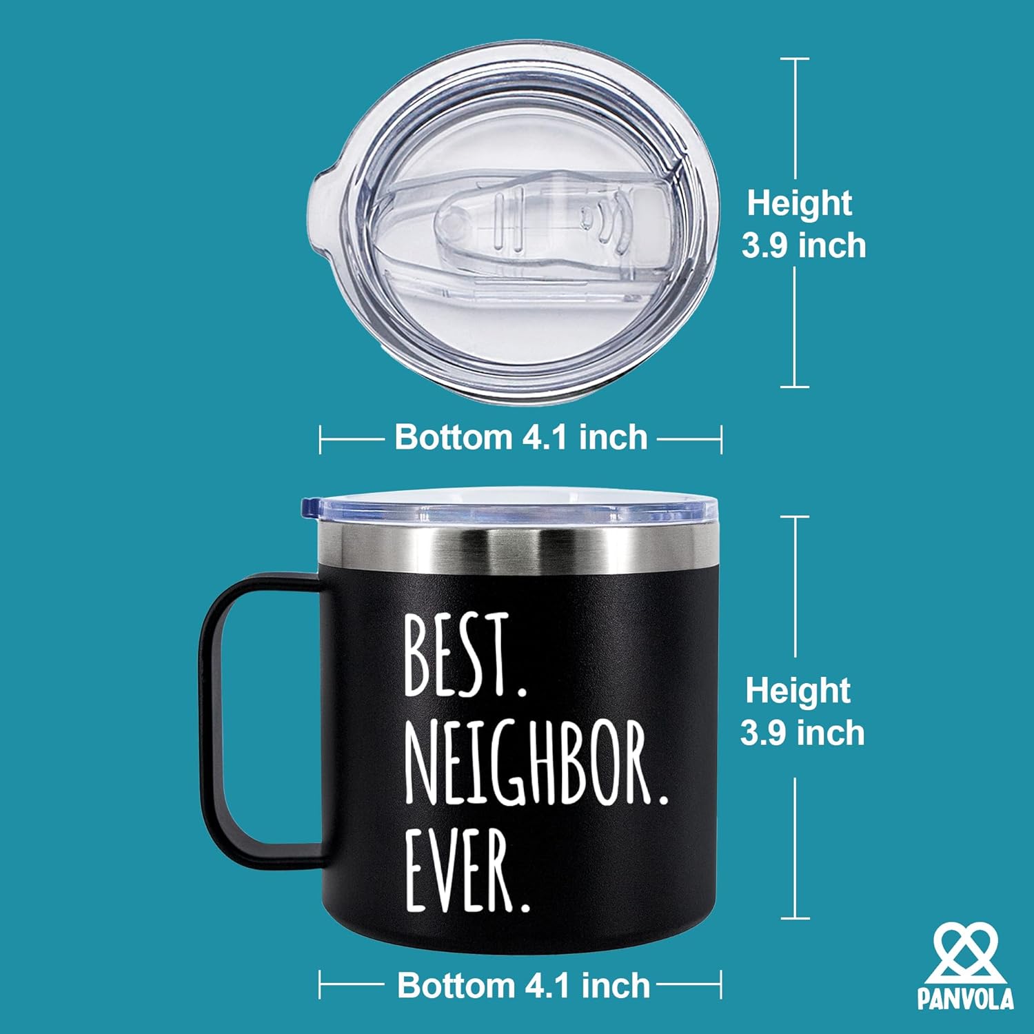 Best Neighbor Ever Insulated Coffee Mug 14oz With Handle And Lid Farewell Moving Away Goodbye Welcome Home Housewarming Appreciation 304 Stainless Steel Vacuum Insulated Tumbler Camping Travel Cup - Image 5