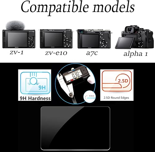 Miniatura 4 de PCTC Protector de pantalla para Sony alpha 1 a7II A7III a7SII a7SIII a7RII a7RIII a7RIII a7RIV RX100VII RX100VI RX100V RX100IV RX100M2 A9II, ZV-E10