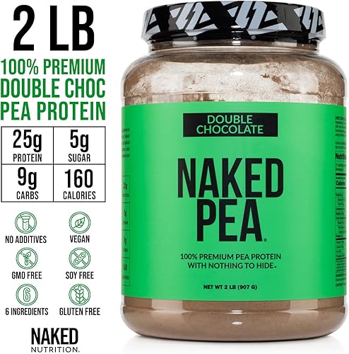 Miniatura 19 de NAKED Aislado de proteína de guisante de chocolate de granjas norteamericanas, solo 3 ingredientes, proteína vegana de chocolate, sin gluten, sin